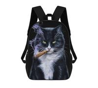sinyumoney Cigar Cat Cool Smoke Sac À Dos Enfant, Sac D'école, Sac À Dos Imprimé 3D Avec Motif De Dessin Animé, Grande Capacité, Pour Garçons Et Filles 17inch
