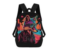 sinyumoney City Wolf Adventurer Sac À Dos En Peluche À Motif Dessin Animé, Sac À Dos 3D Pour Enfants, Idée Cadeau D'anniversaire Pour Garçons Et Filles 17inch