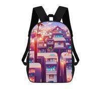 sinyumoney Cityscape at Sunset Sac À Dos Scolaire Pour Enfants, Imprimé En 3D, Sac À Dos Tendance Pour Garçons, Élèves Du Primaire Et Du Collège 17inch