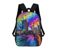 sinyumoney Cityscape Sac À Dos Enfant, Cartable, Sacs À Dos Scolaires Imprimés En 3D Pour Élèves Du Primaire Et Du Collège, Cadeau D'anniversaire Pour Adolescents 17inch