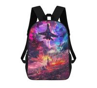 sinyumoney Cityscape with Jet Fighter Sac À Dos Scolaire Pour Enfants, Imprimé En 3D, Sac À Dos Tendance Pour Garçons, Élèves Du Primaire Et Du Collège 17inch