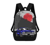 sinyumoney Classic Car Sac À Dos Scolaire Imprimé En 3D Pour Enfants, Sac À Dos Garçon/fille, Sac De Voyage Pour Enfants 17inch