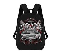 sinyumoney Classic Car with Guns Sac À Dos Scolaire Pour Enfants Imprimé En 3D, Idéal Pour Les Voyages Et Les Livres 17inch