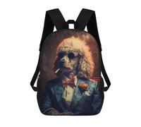 sinyumoney Classy Poodle Sac À Dos Enfant Fille 3D, Sac D'école, Sac À Dos Pour Tout-petits, Sac À Dos Décontracté, Sac À Livres Tendance 17inch