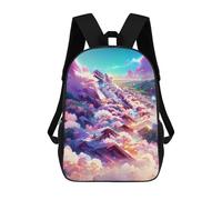 sinyumoney Cloudy Mountain Paradise Sac À Dos Scolaire Pour Enfants, Grand Sac À Dos 3D, Cadeau Pour Enfants 17inch