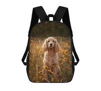 sinyumoney Cocker Spaniel in Sunflower Field Sacs À Dos Pour Enfants, Sac D'école Imprimé En 3D, Cartable Pour Enfants, Sac De Voyage, Sac À Dos Garçon Fille, Sac D'école Pour Enfants 17inch