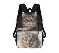 sinyumoney Coffee Cat Meme Funny Sacs À Dos Scolaires Pour Enfants, Sac D'école Tendance, Sac D'école Imprimé En 3D Pour Garçons, Élèves Du Primaire Et Du Collège 17inch