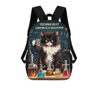 sinyumoney Coffee Is A Solution Cat Sac À Dos Scolaire Pour Filles Et Garçons, Grande Capacité, Léger, Pour Enfants Et Étudiants 17inch