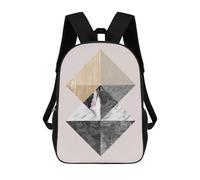 sinyumoney Collage in Polygons 1 Sac À Dos Scolaire Enfant Tendance Et Décontracté, Sac À Dos Imprimé En 3D Pour Garçon, Grand Sac À Dos 17inch
