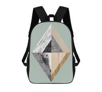 sinyumoney Collage in Polygons 8 Sac À Dos Enfant Fille 3D, Sac D'école, Sac À Dos Pour Tout-petits, Sac À Dos Décontracté, Sac À Livres Tendance 17inch