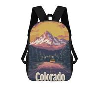 sinyumoney Colorado Mountain Sunset Sacs À Dos Pour Enfants, Sac D'école Imprimé En 3D, Cartable Pour Enfants, Sac De Voyage, Sac À Dos Garçon Fille, Sac D'école Pour Enfants 17inch
