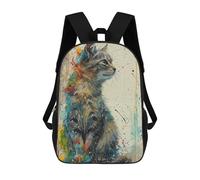 sinyumoney Colorburst Cat Whimsy Sac À Dos Scolaire Pour Enfants, Grand Sac À Dos 3D, Cadeau Pour Enfants 17inch