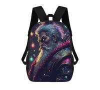 sinyumoney Coloré Monkey Portrait Sac à Dos Enfants Sac d'école Garçons Dessin Animé Impression 3D Sac à Dos Scolaire Ordinateur Portable Sac à Dos de Jour pour Garçons Filles 17 Pouces