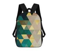 sinyumoney Colored Triangles 05 Sac À Dos Scolaire Imprimé En 3D, Sac À Dos Décontracté Pour Enfants, Sac D'école Imprimé En 3D Pour Garçons, Primaire Et Collège 17inch