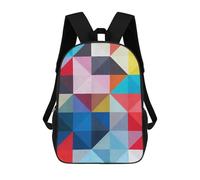 sinyumoney Colored Triangles C Sac À Dos Scolaire Imprimé En 3D, Sac À Dos Décontracté Pour Enfants, Sac D'école Imprimé En 3D Pour Garçons, Primaire Et Collège 17inch