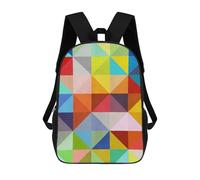 sinyumoney Colored Triangles F Sac À Dos Scolaire Pour Filles Et Garçons, Grande Capacité, Léger, Pour Enfants Et Étudiants 17inch