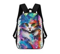 sinyumoney Colorful Abstract Cat Art-14 Sacs À Dos Scolaires Pour Garçons Et Filles, Sacs À Dos Décontractés Pour Le Sport, Sacs À Dos De Grande Capacité Pour L'école Primaire 17inch