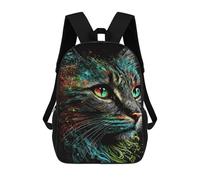 sinyumoney Colorful Abstract Cat Art Print-13 Sac À Dos Enfant, Sac D'école, Sac À Dos Imprimé 3D Avec Motif De Dessin Animé, Grande Capacité, Pour Garçons Et Filles 17inch