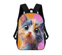 sinyumoney Colorful Abstract Cat Painting-4 Sacs À Dos Imprimés En 3D Pour Enfants, Sacs D'école Tendance Pour Garçons, Élèves Du Primaire Et Du Collège 17inch