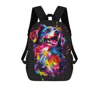 sinyumoney Colorful Abstract Dog Art Print-2 Sacs À Dos Pour Enfants, Sac À Dos Scolaire Imprimé En 3D Pour Enfants, Sac À Dos De Voyage, Sac À Livres Pour Enfants 17inch Sac D'école