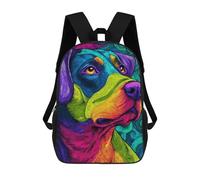sinyumoney Colorful Abstract Dog Art Sacs À Dos Imprimés En 3D Pour Enfants 17inch Sacs À Dos Tendance Et Décontractés Pour La Journée, Sacs De Voyage, Sacs À Dos D'extérieur Pour Garçons Et Filles