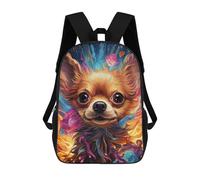 sinyumoney Colorful Abstract Dog Portrait -6 Sac À Dos Scolaire Pour Enfants, Grand Sac À Dos 3D, Cadeau Pour Enfants 17inch