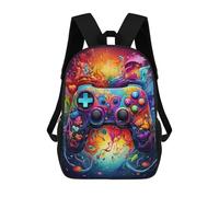 sinyumoney Colorful Abstract Game Controller Artwork Sacs À Dos Scolaires Pour Garçons Et Filles, Sacs À Dos Décontractés Pour Le Sport, Sacs À Dos De Grande Capacité Pour L'école Primaire 17inch
