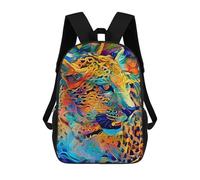 sinyumoney Colorful Abstract Lion Portrait Sacs À Dos, Sac À Dos Enfant, Sac D'école, Sac À Dos De Voyage Imprimé En 3D, Accessoire De Mode, Sac À Dos Imperméable Pour Enfants 17inch