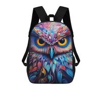 sinyumoney Colorful Abstract Owl Art-16 Sac À Dos Scolaire Pour Enfants, Imprimé En 3D, Pour Garçons, Élèves Du Primaire Et Du Collège 17inch