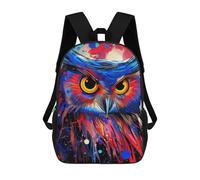 sinyumoney Colorful Abstract Owl Art-6 Sac À Dos Scolaire Pour Enfants, Grand Sac À Dos 3D, Cadeau Pour Enfants 17inch