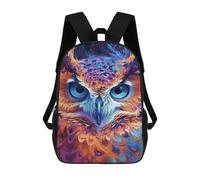 sinyumoney Colorful Abstract Owl Art Sacs À Dos 17 Pouces Pour Enfants, Sacs D'école Imprimés En 3D Pour Élèves Du Primaire Et Du Collège, Garçons Et Filles