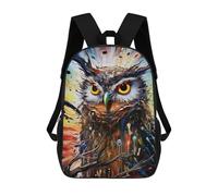 sinyumoney Colorful Abstract Owl Artwork Sac À Dos Scolaire Pour Enfants, Imprimé En 3D, Sac À Dos Tendance Pour Garçons, Élèves Du Primaire Et Du Collège 17inch