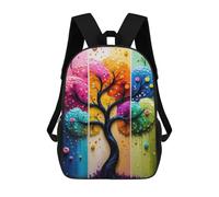 sinyumoney Colorful Abstract Tree Art Sacs À Dos Tendance Imprimés En 3D 17inch Sac D'école Décontracté Pour Enfants, Garçons, Élèves Du Primaire Et Du Collège