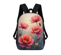 sinyumoney Colorful Array of Blooming Pink Flowers Sac À Dos Scolaire Pour Enfants 17 Pouces, Sac À Dos Décontracté Pour Les Voyages, Grand Sac À Dos De Jour Pour Garçons Et Filles 17inch