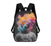 sinyumoney Colorful Astronaut Helmet 17inch Sac À Dos Scolaire Imprimé En 3D Pour Enfants, Style Décontracté Et Tendance, Idéal Pour Les Voyages Et Les Études.