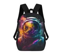 sinyumoney Colorful Astronaut Helmet Art -1 Sac À Dos Scolaire Pour Filles Et Garçons, Grande Capacité, Léger, Pour Enfants Et Étudiants 17inch
