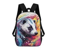 sinyumoney Colorful Badger Art Print Sacs À Dos Pour Enfants, Cartables 3D Personnalisés Pour Garçons Et Filles, Grands Sacs À Dos Scolaires Décontractés 17inch