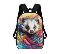 sinyumoney Colorful Badger Artwork Sac À Dos Scolaire Imprimé En 3D, Sac À Dos Tendance Pour Enfants, Sac À Dos Pour Garçons, Élèves Du Collège 17inch