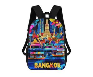 sinyumoney Colorful Bangkok Cityscape Vibrant Skyline Sacs À Dos Pour Enfants, Cartables, Sacs À Dos Scolaires Imprimés En 3D, Sacs À Dos De Voyage Tendance Pour Enfants (primaire, Collège) 17inch