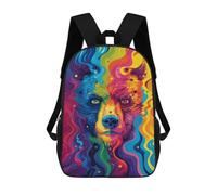 sinyumoney Colorful Bear Art Print Sac À Dos Scolaire Grand Format, Résistant À L'eau, Pour Ordinateur Portable, Idéal Pour L'école, Le Travail Ou Les Voyages 17inch