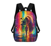 sinyumoney Colorful Bear Encounter Sac À Dos Scolaire Pour Enfants, 43 Cm (17 Pouces), Imprimé En 3D, Pour Garçons, Élèves Du Primaire Et Du Collège