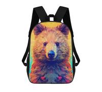 sinyumoney Colorful Bear Portrait-7 Sacs À Dos Pour Enfants, Cartables, Sacs À Dos Scolaires Imprimés En 3D, Sacs À Dos De Voyage Tendance Pour Enfants (primaire, Collège) 17inch