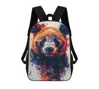 sinyumoney Colorful Bear Portrait Art Print-1 Sac À Dos Enfant, Sac D'école, Sac À Dos Imprimé 3D Avec Motif De Dessin Animé, Grande Capacité, Pour Garçons Et Filles 17inch