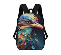 sinyumoney Colorful Bird Portrait-12 Sac À Dos Scolaire Pour Enfants, Sac À Dos De Voyage Décontracté, Grand Sac À Dos Pour Garçons Et Filles 17inch