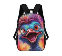 sinyumoney Colorful Bird Portrait-3 Sac À Dos Enfant, Sac D'école, Sac À Dos Imprimé 3D Avec Motif De Dessin Animé, Grande Capacité, Pour Garçons Et Filles 17inch