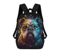 sinyumoney Colorful Bulldog Art Print Sacs À Dos Tendance Imprimés En 3D 17inch Sac D'école Décontracté Pour Enfants, Garçons, Élèves Du Primaire Et Du Collège