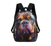 sinyumoney Colorful Bulldog Portrait -5 Sac À Dos Scolaire Imprimé En 3D, Sac À Dos Tendance Pour Enfants, Sac À Dos Pour Garçons, Élèves Du Collège 17inch