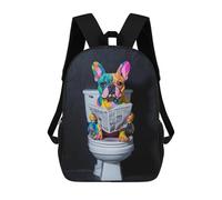 sinyumoney Colorful Bulldog Reading Newspaper-1 Sac À Dos Scolaire Imprimé En 3D Pour Garçons Et Filles, Sac À Dos Pour Enfants, Sac De Voyage 17inch
