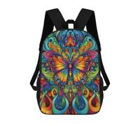 sinyumoney Colorful Butterfly Art Print-2 Sacs À Dos, Sac À Dos Enfant, Sac D'école, Sac À Dos De Voyage Imprimé En 3D, Accessoire De Mode, Sac À Dos Imperméable Pour Enfants 17inch