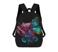 sinyumoney Colorful Butterfly on Rose Sac À Dos Scolaire Imprimé En 3D Pour Enfants, Sac À Dos De Voyage, Sac Tendance Et Décontracté Pour Écoliers 17inch
